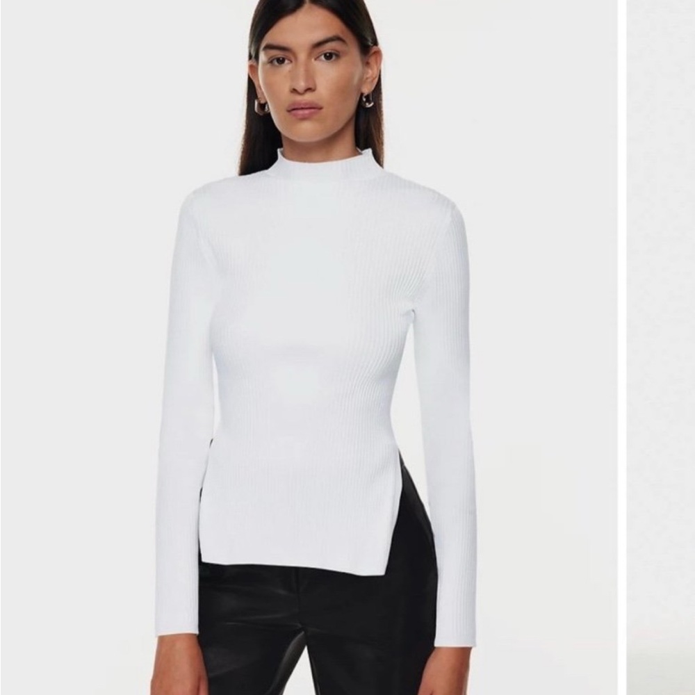 Aritzia Classic White Cowl Neck Sweater